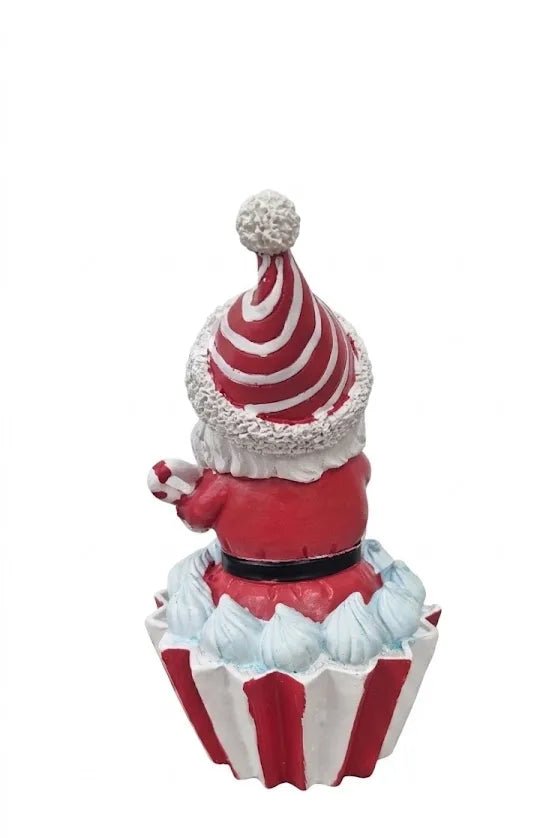 Gnomo Babbo Natale in Resina Cupcake – 20 cm - Punto Casa