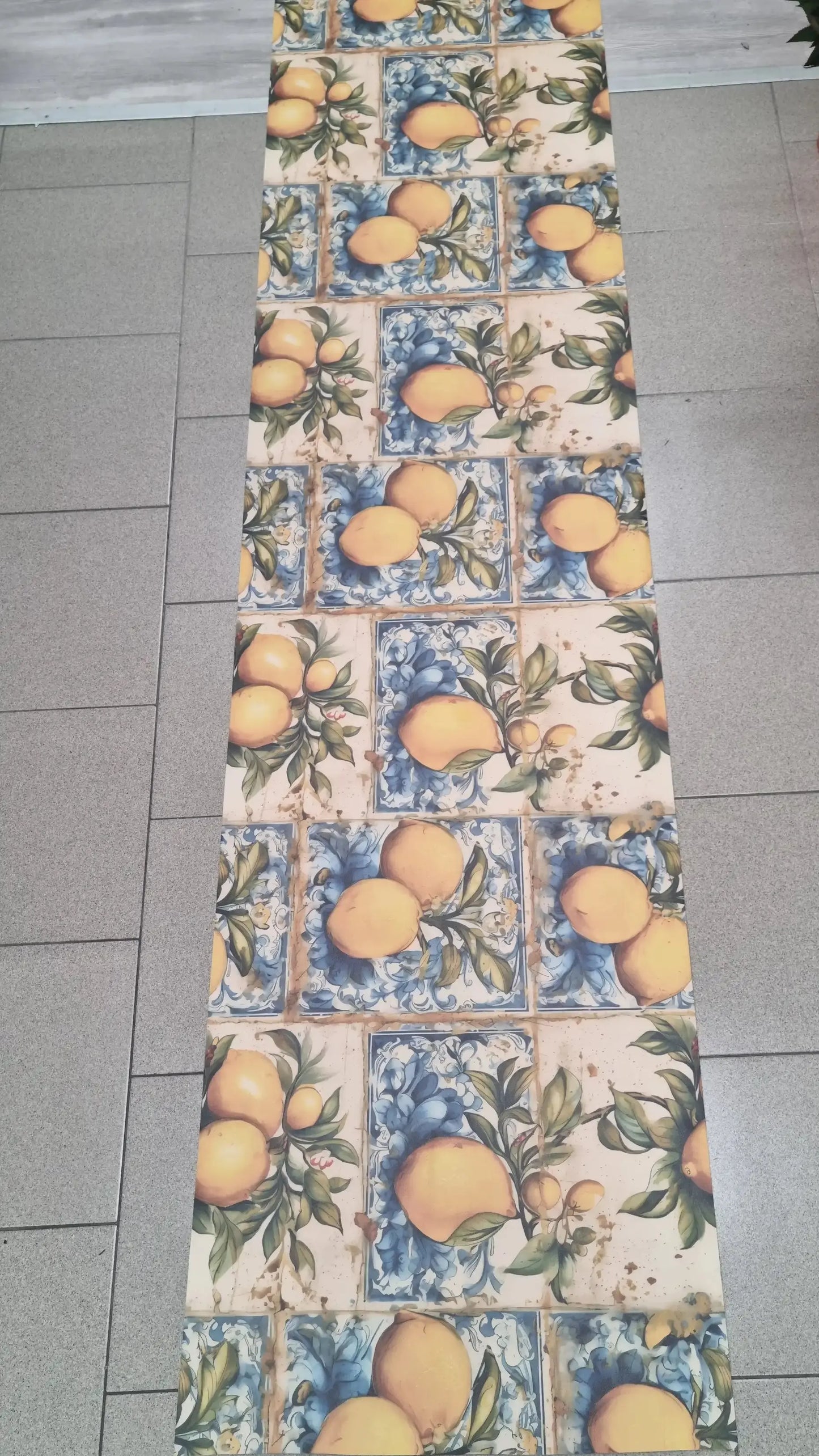 Tappeto Limoni Maiolica Mediterranea al Taglio PVC