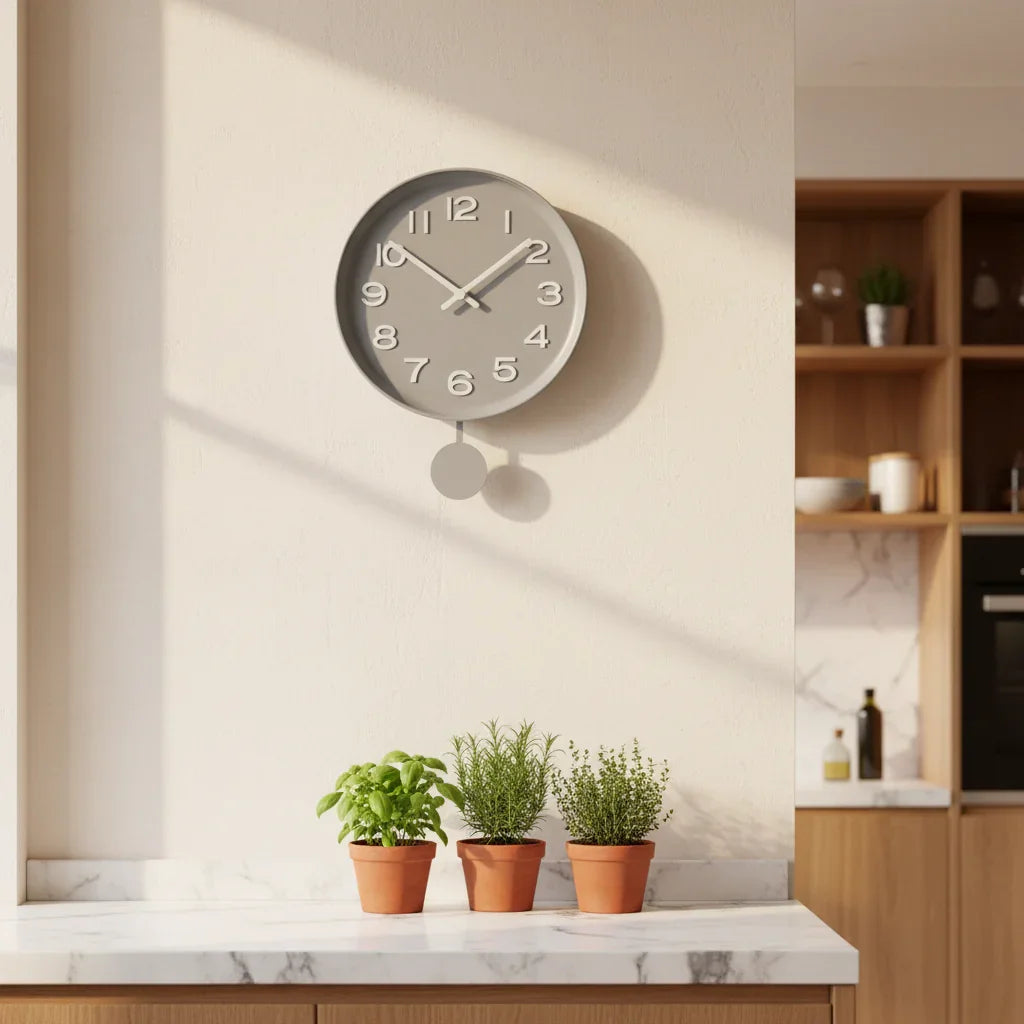 Orologio da parete con pendolo in cucina italiana