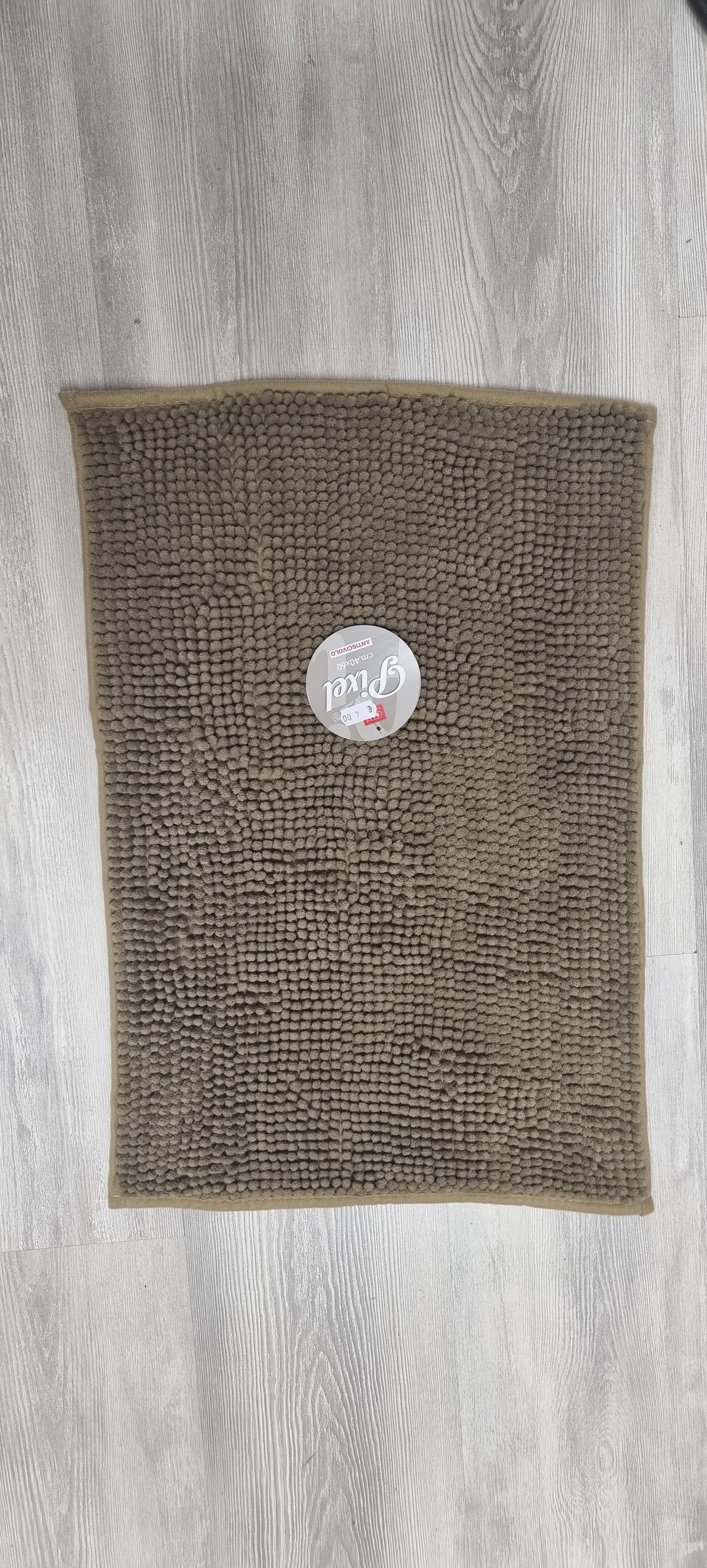 Tappeto bagno antiscivolo beige con texture a palline, ideale per cucina e bagno, cm 40x60