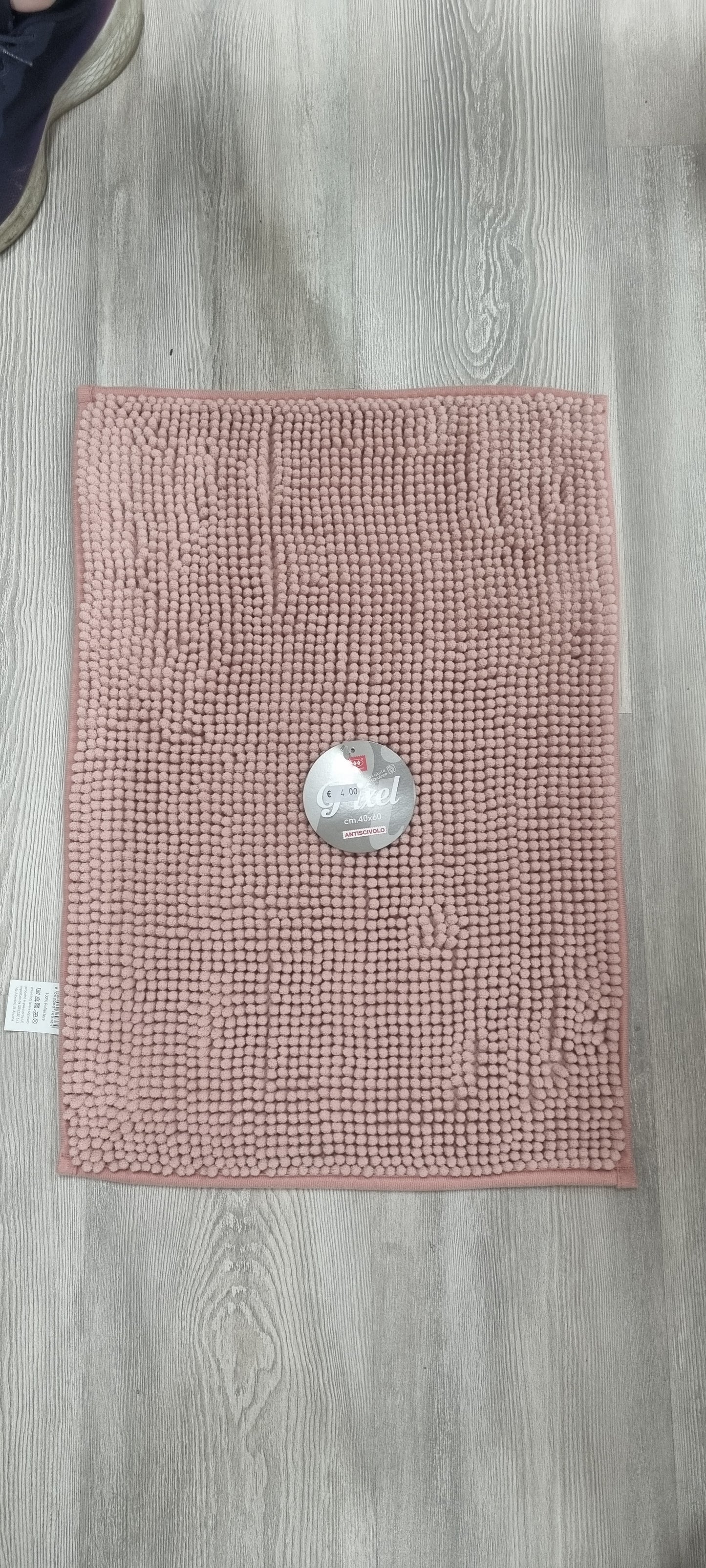 Tappeto bagno rosa antiscivolo 40x60 cm, tessuto a palline, ideale per cucina e bagno