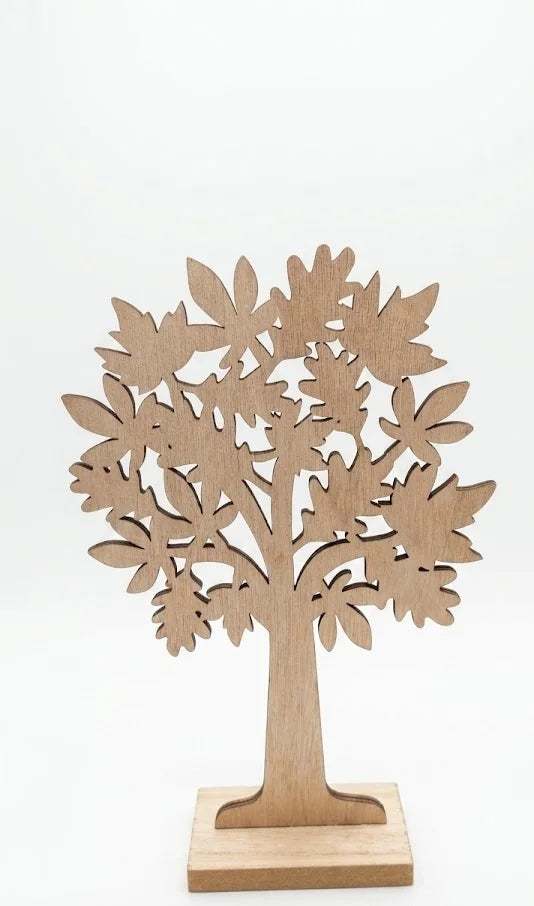 Albero in Legno Decorativo Autunnale con Foglie Colorate – H 21 cm