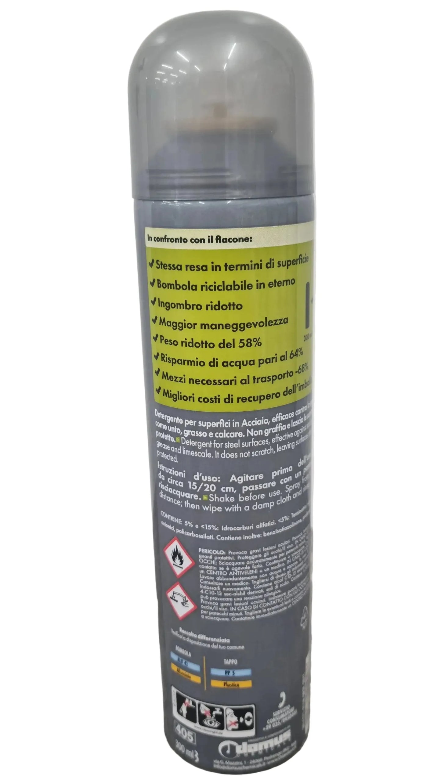 Chiaroluce Acciaio Spray – Lucida Protegge Vale 750 ml