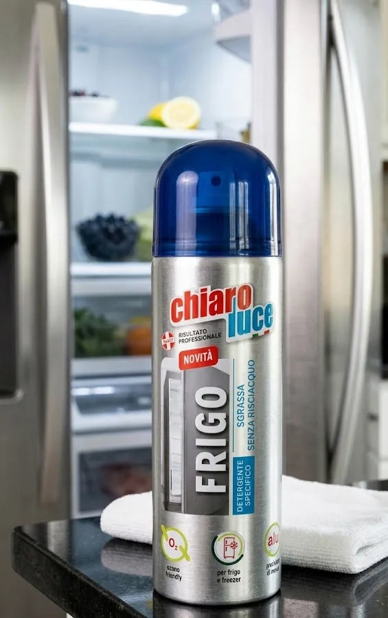 Chiaroluce Frigo Spray – Detergente Specifico per Frigo e Freezer, Sgrassa Senza Risciacquo