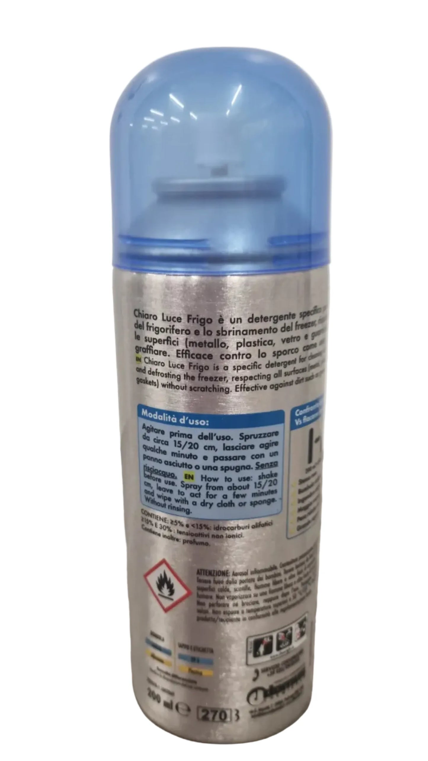 Chiaroluce Frigo Spray – Detergente Specifico per Frigo e Freezer, Sgrassa Senza Risciacquo