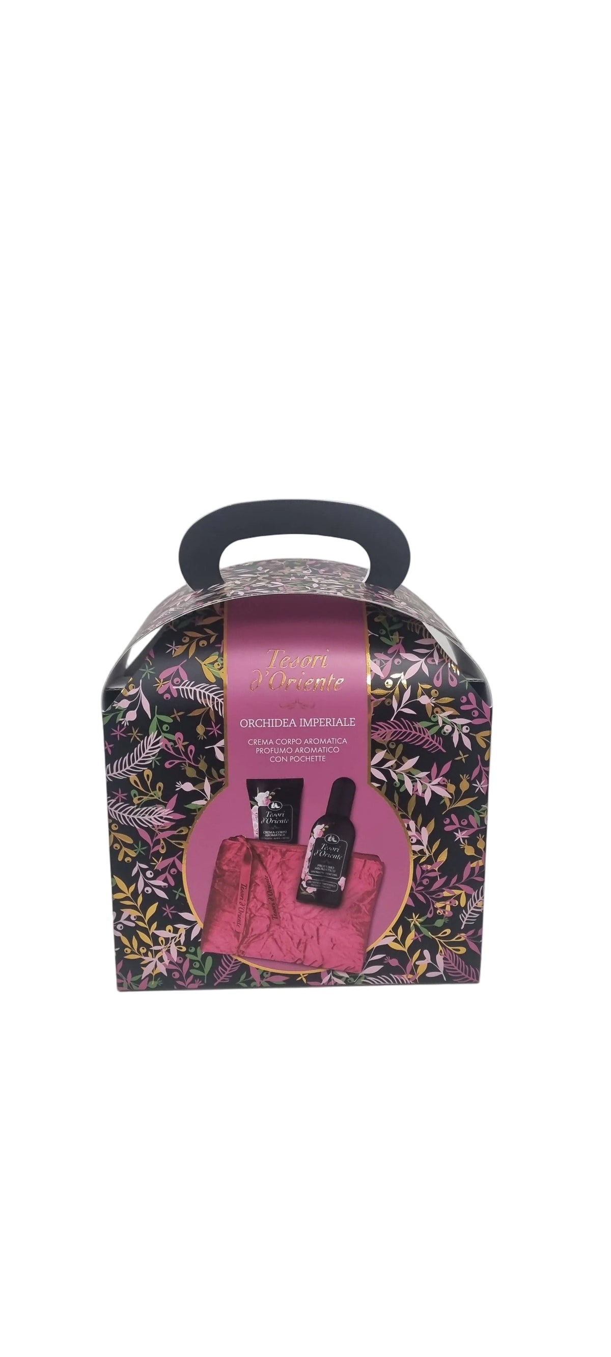 Confezione regalo Tesori d'Oriente Orchidea Imperiale con crema corpo, profumo e pochette