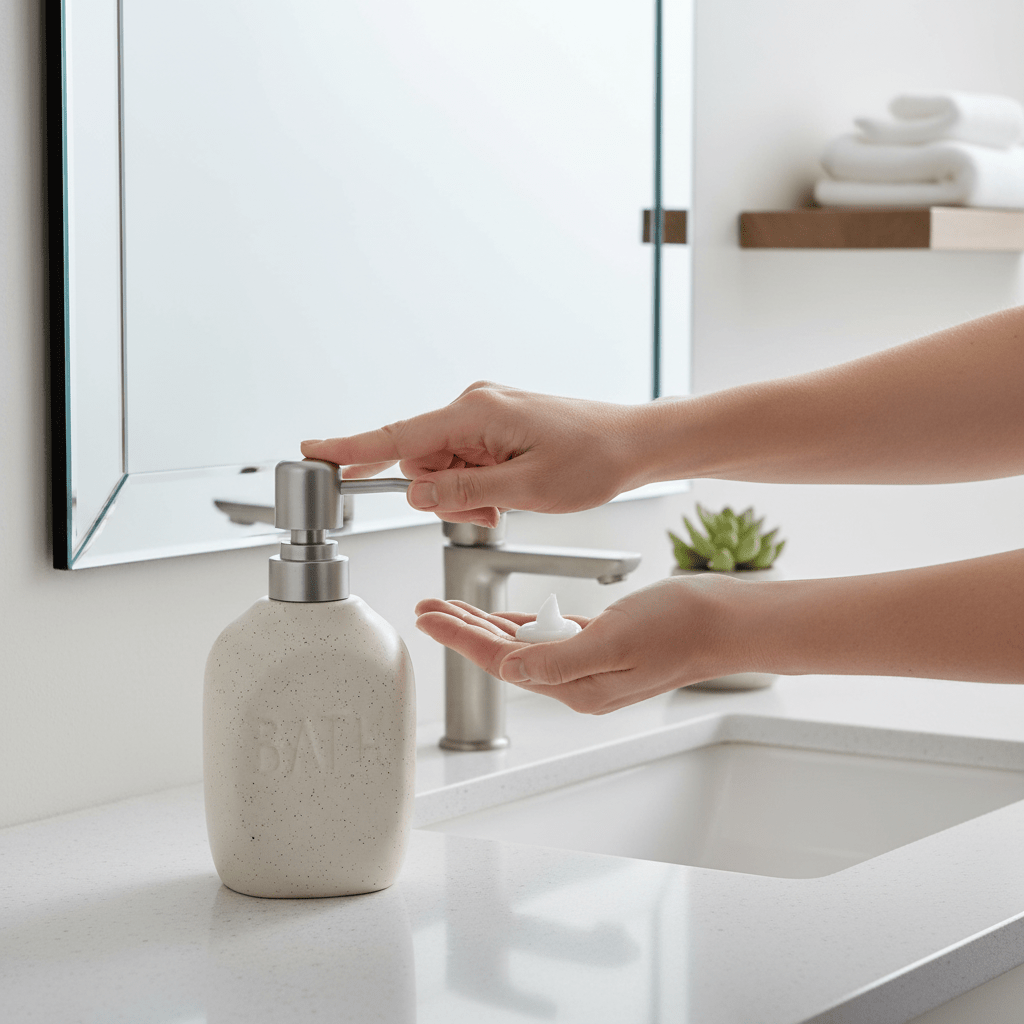 Dispenser Sapone in Ceramica con Pompa Inox - 3 Colori - Punto Casa