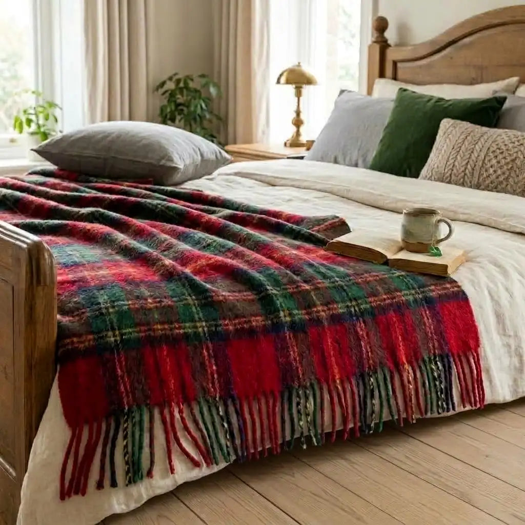 Plaid con frange 130 x 180 cm color tartan