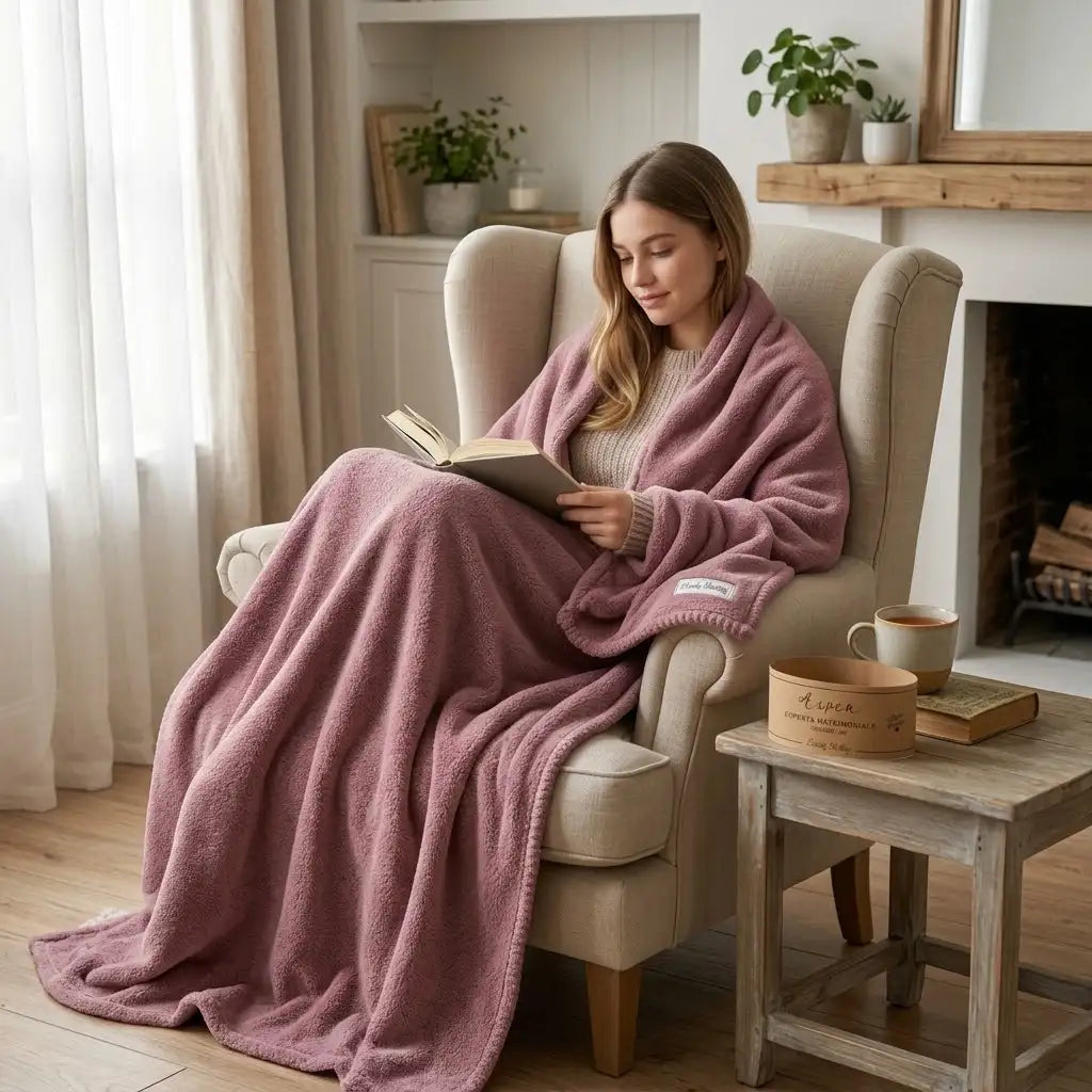 coperta matrimoniale rosa contestualizzata 