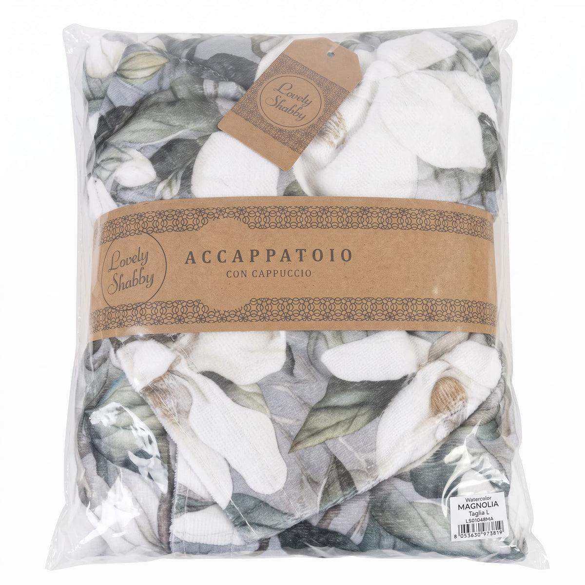 accappatoio con cappuccio in confezione 