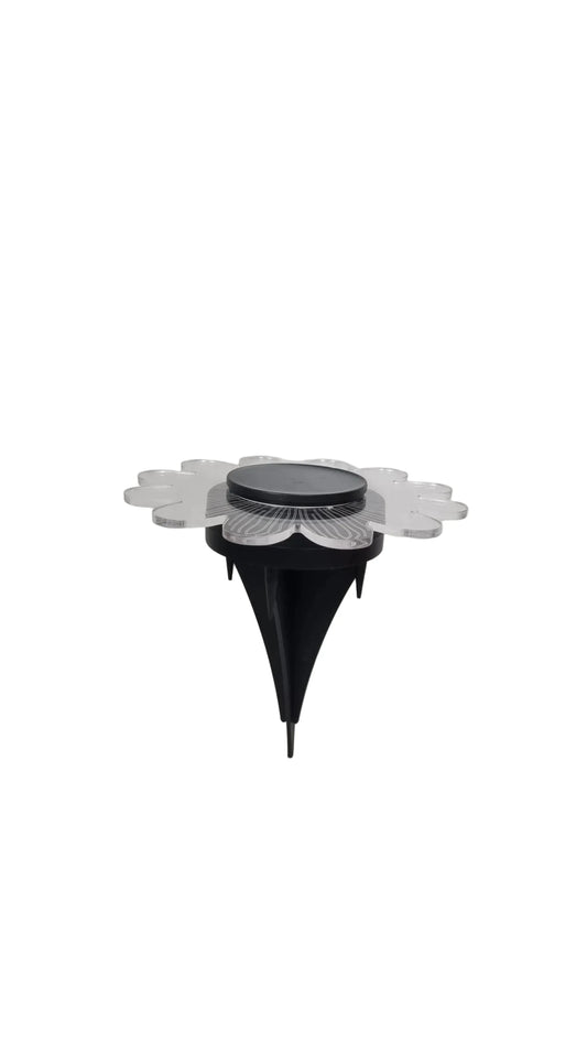 Lampada solare a forma di fiore per giardino, decorazione luminosa con pannello solare e punta per terra