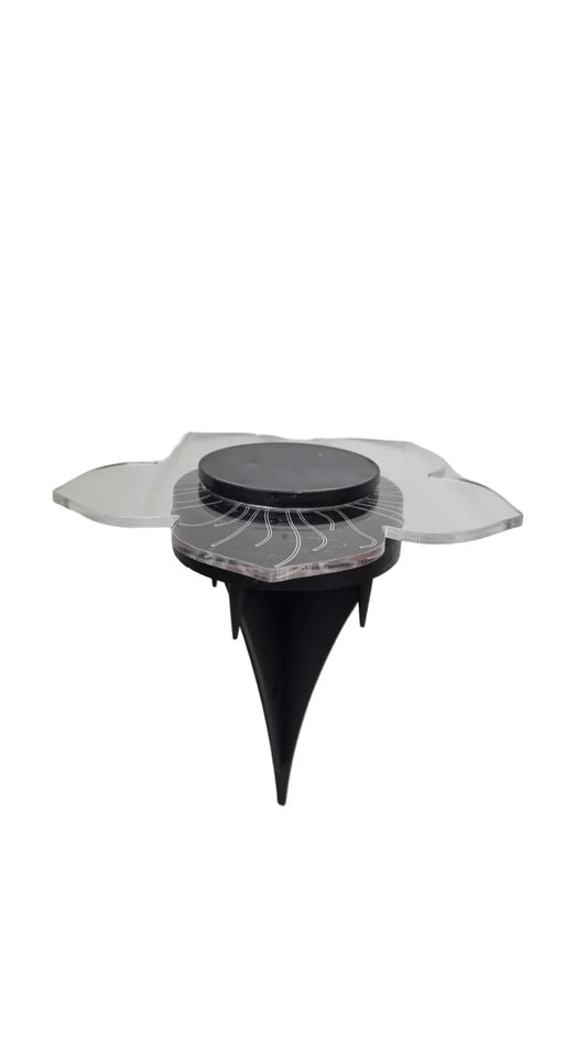 Lampada Solare da Giardino Fiore Grande con Petali Trasparenti LED - Punto Casa