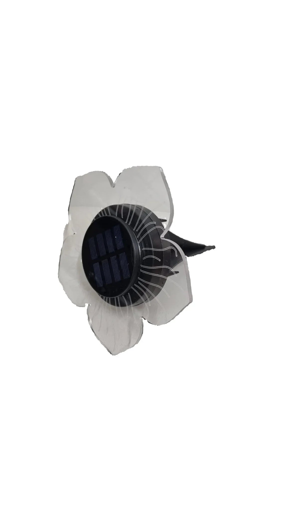 Lampada Solare da Giardino Fiore Grande con Petali Trasparenti LED - Punto Casa