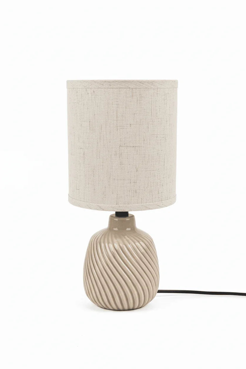 Lampada da Tavolo Base con Righe Diagonali in Ceramica - Punto Casa