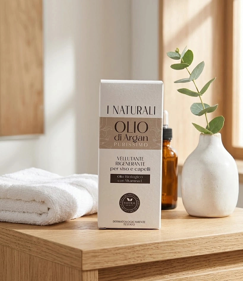 Olio di argan biologico purissimo I Naturali 50ml estratto a freddo viso e capelli
