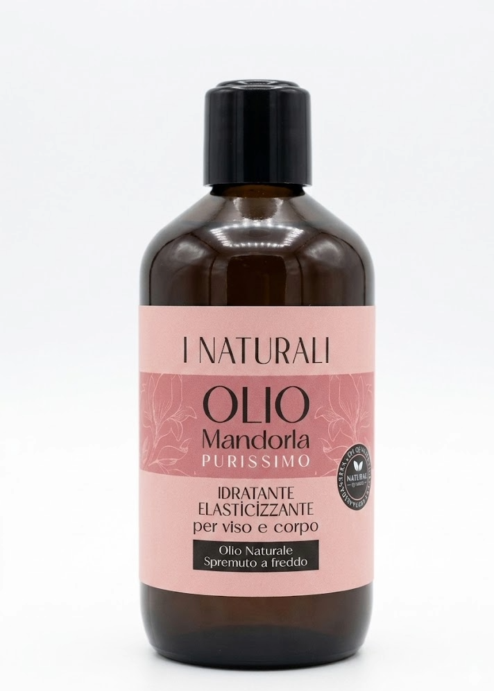 Olio mandorla purissimo naturale idratante elasticizzante per viso e corpo, spremuto a freddo