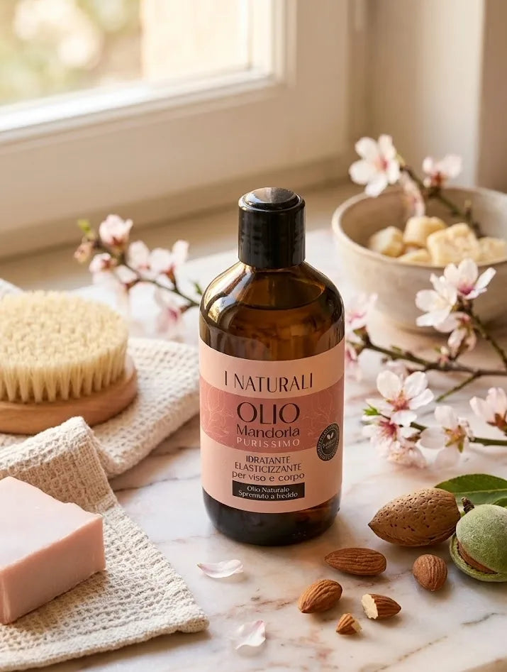 Olio di Mandorla purissimo naturale per viso e corpo, senza profumo.
