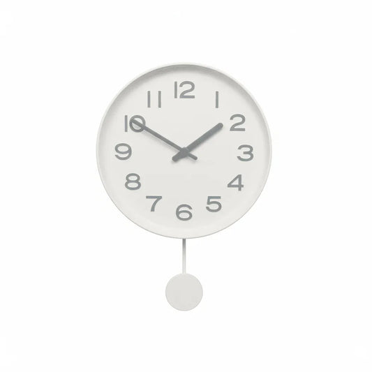 Orologio da Parete Bianco con Pendolo - Design Moderno 32cm - Punto Casa