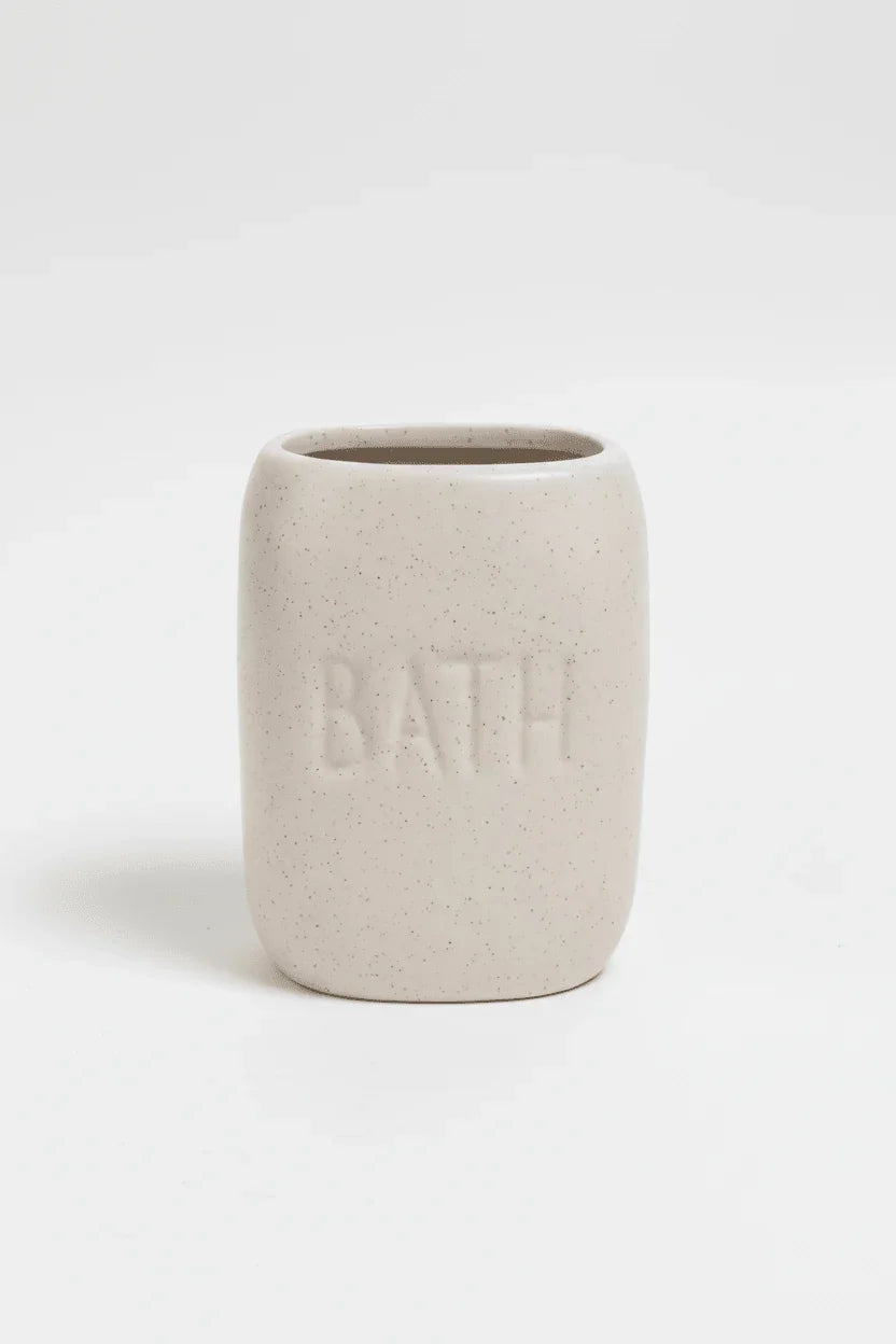 Portaspazzolini in Ceramica con Texture Puntinata - 3 Colori - Punto Casa