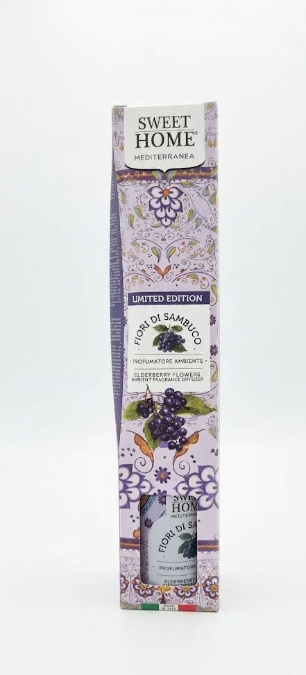 Profumatore ambiente Fiori di Sambuco Sweet Home Mediterranea, edizione limitata con design floreale
