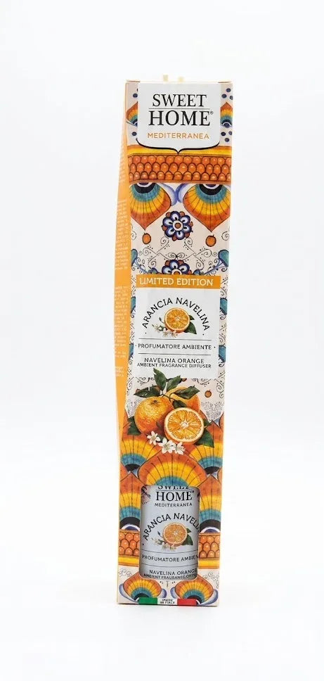 Profumatore ambiente Arancia Navelina Sweet Home Mediterranea, edizione limitata con design colorato