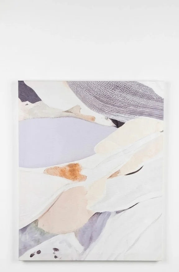 Quadro Astratto Moderno Bianco Lilla – Stampa su Tela 40x50 cm