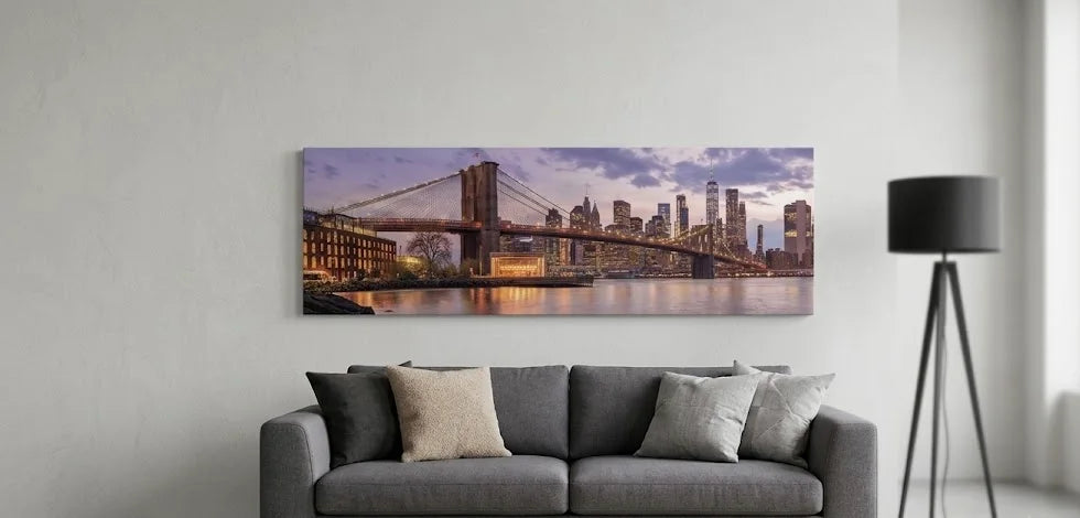 Quadro moderno skyline New York panoramico - 120x40 cm