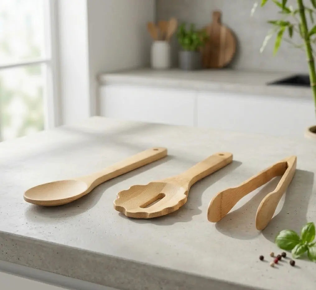 Set 3 Utensili da Cucina in Bamboo