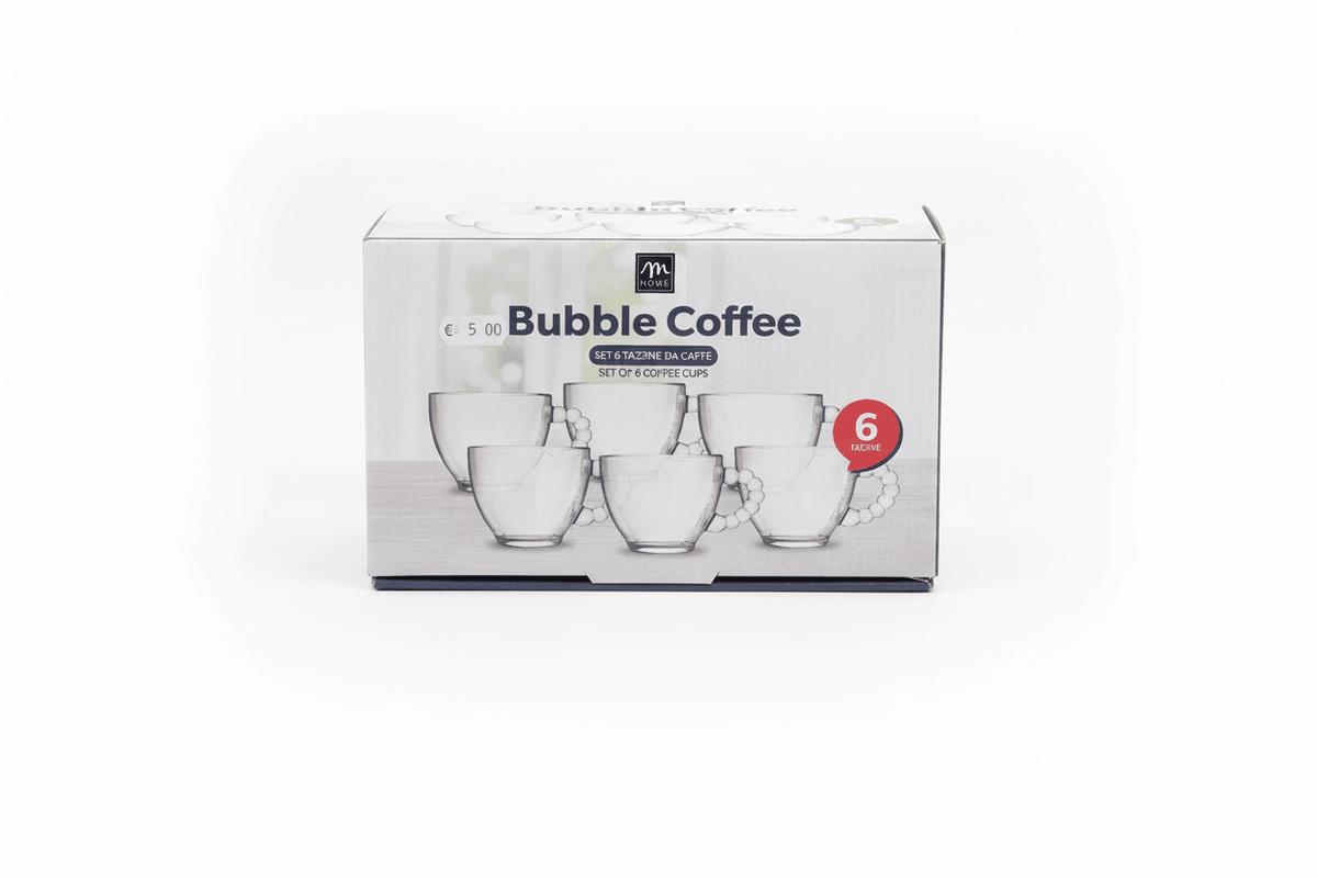 Set 6 Tazze da Caffè in Vetro bubble Coffee - Punto Casa