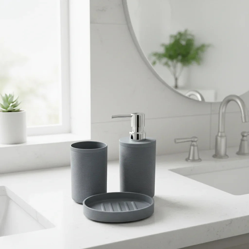 Set bagno 3 pezzi in ambiente bagno corretto