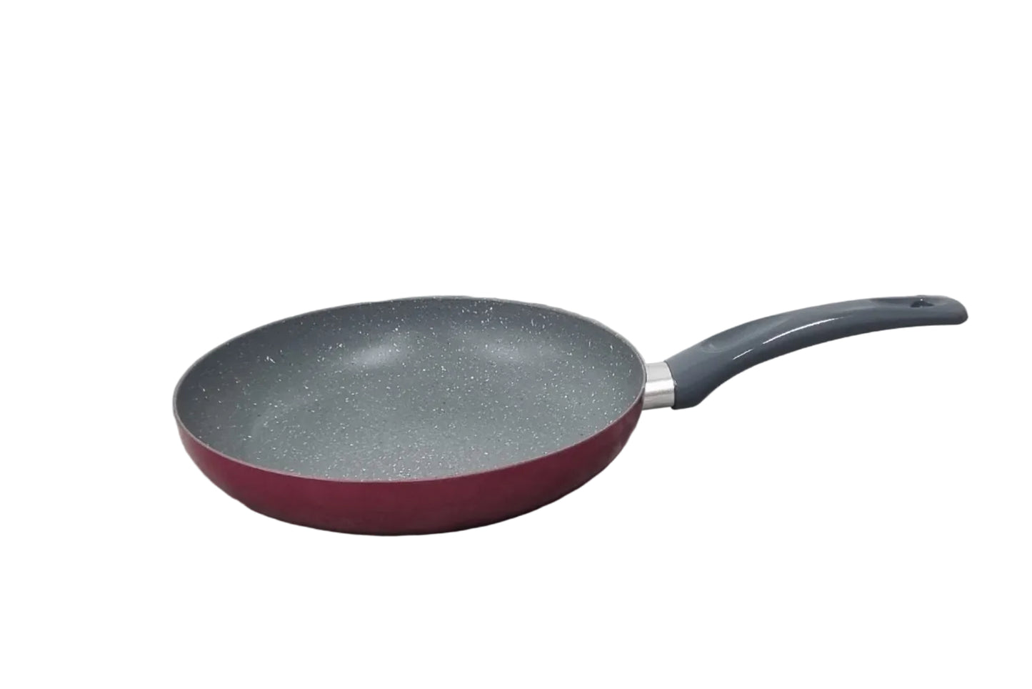 Padella antiaderente rossa con manico nero, articolo cucina per cottura versatile