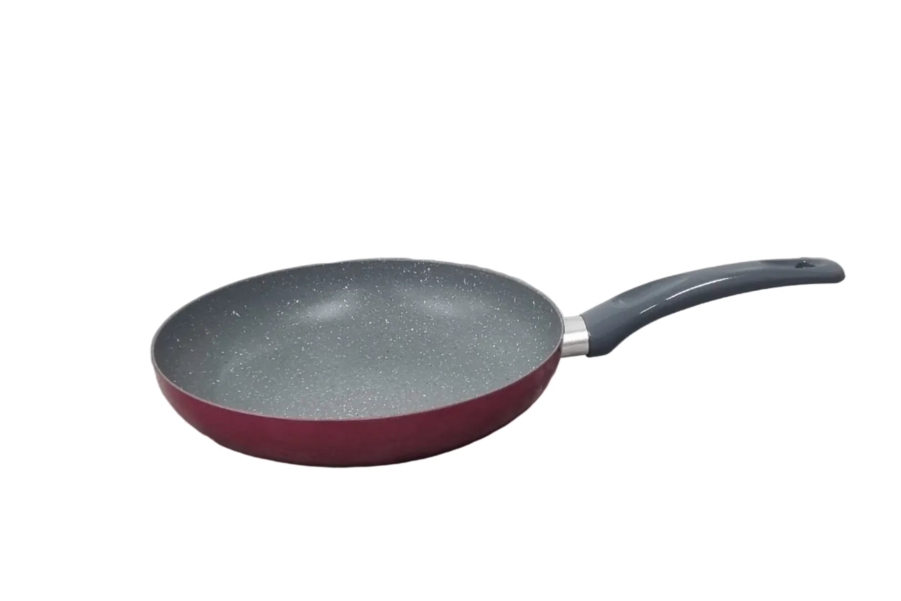 Padella antiaderente rossa con manico nero, articolo cucina per cottura versatile