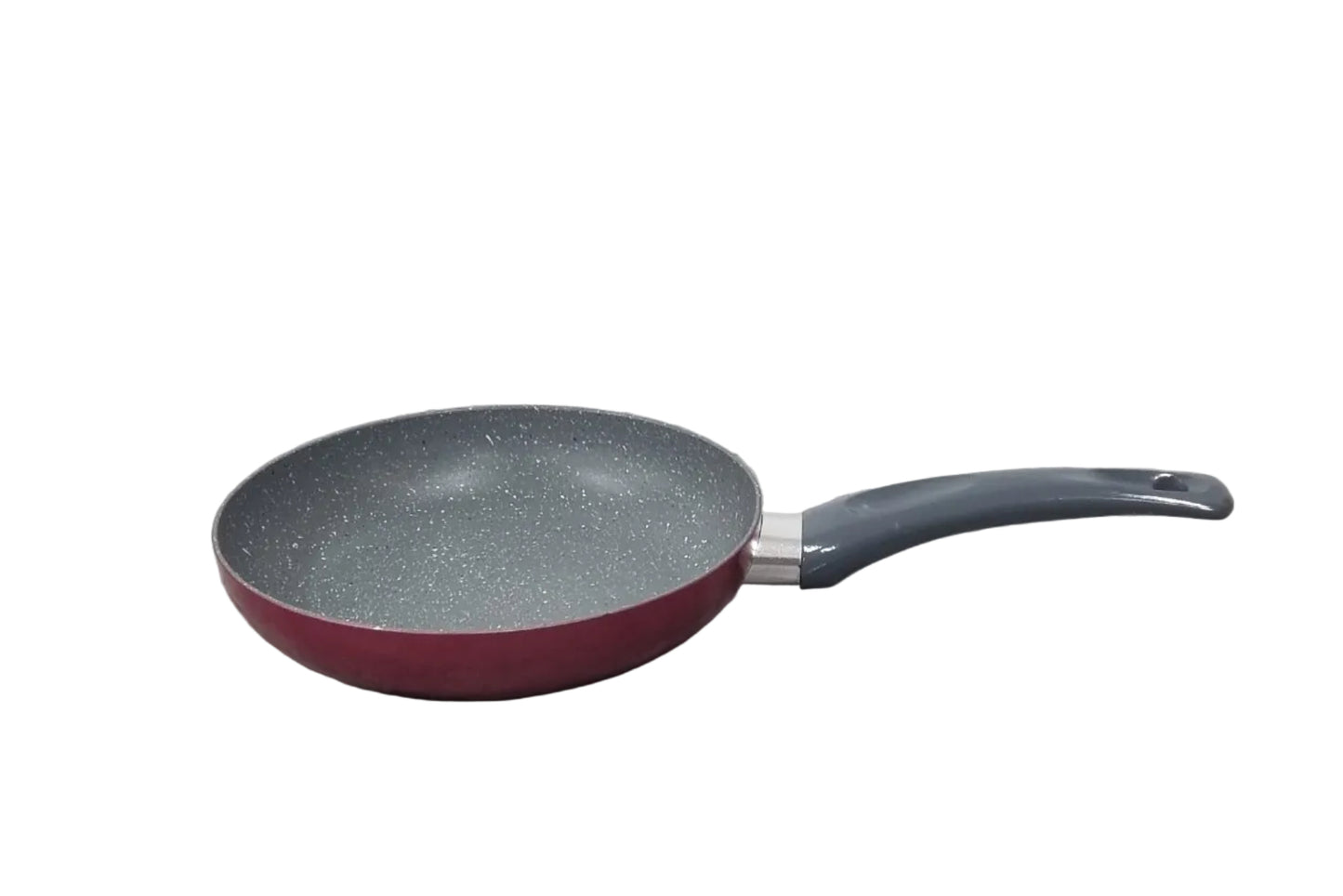 Padella antiaderente rossa con manico nero, ideale per cucina domestica e cottura uniforme