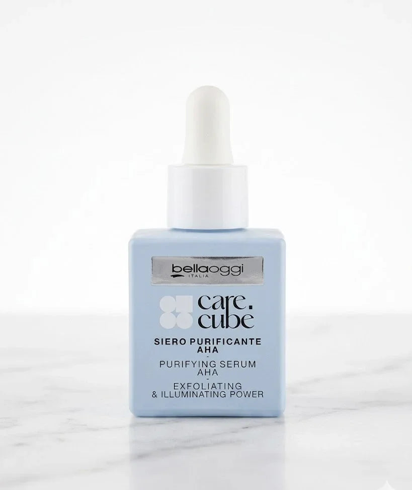 Siero purificante AHA Bellaoggi Care.Cube, esfoliante illuminante per pelle