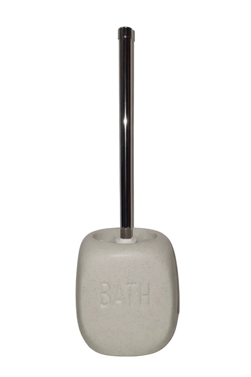 Spazzolone WC con Base in Ceramica Ecrù e Manico Cromato - Punto Casa