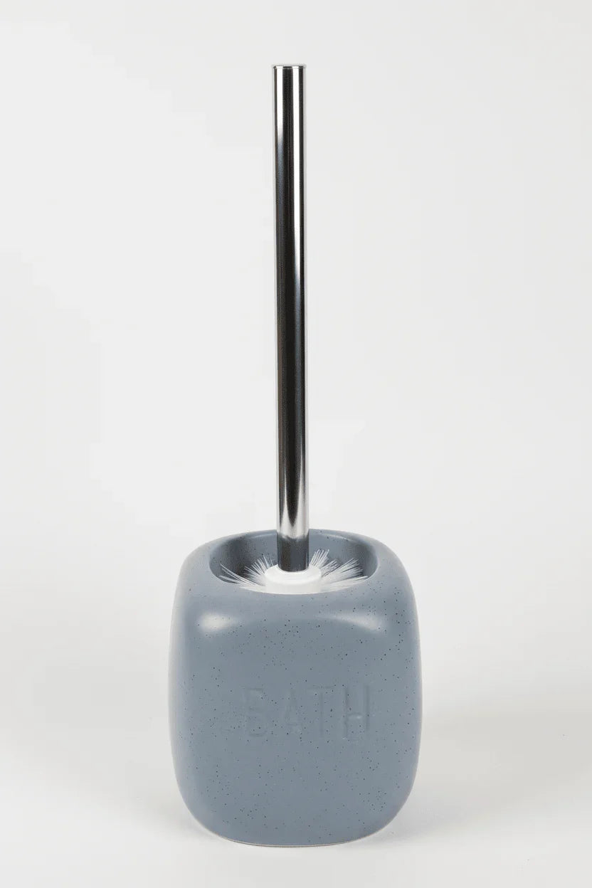Spazzolone WC con Base in Ceramica grigio e Manico Cromato - Punto Casa