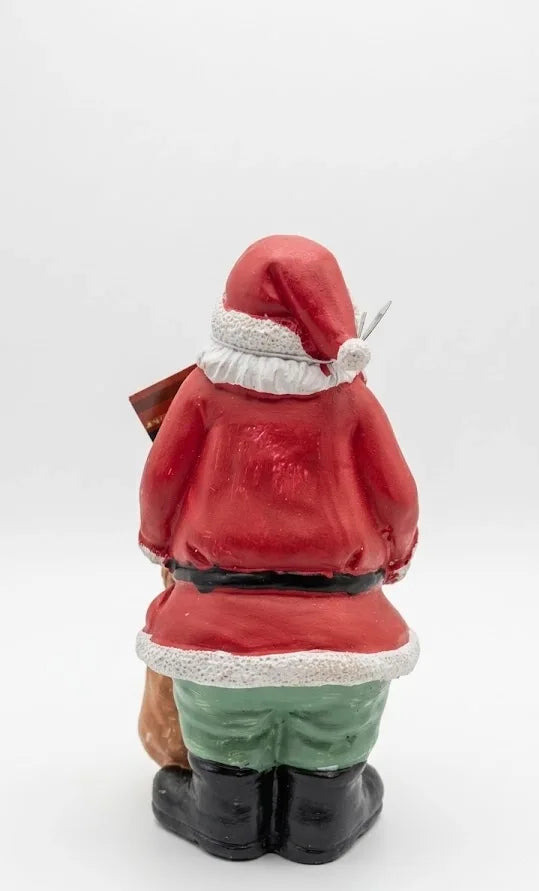 Statuina Babbo Natale in Resina con Sacco dei Doni – 14 cm - Punto Casa