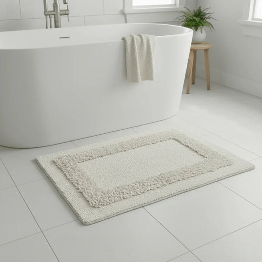 Tappeto da Bagno in Cotone 50x80 cm con Bordo Decorativo - Punto Casa