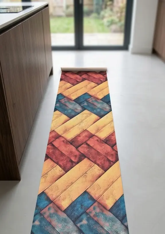 Tappeto pvc al taglio  Legno Colorato Spina di Pesce 