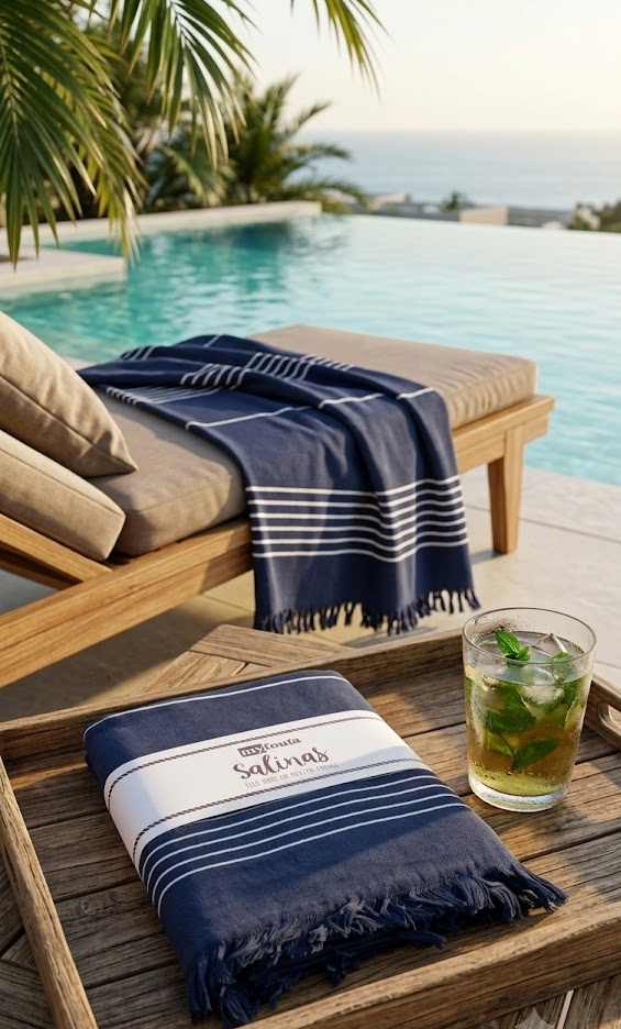Telo Mare Fouta 90x170 cm con Frange – Salinas | 95% Cotone
