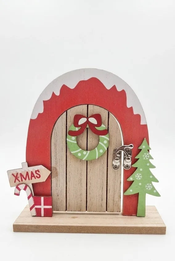 Porta degli Elfi di Natale in Legno – Decorazione Natalizia