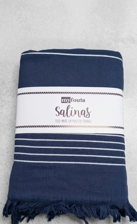 Telo Mare Fouta 90x170 cm con Frange – Salinas | 95% Cotone