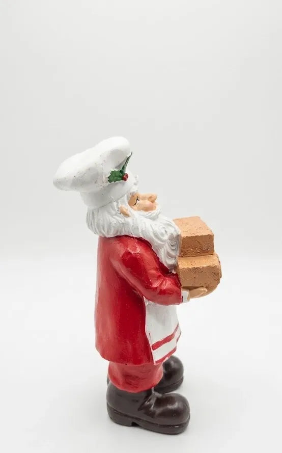 Babbo Natale Chef in Resina 15 cm – Statuina Natalizia Decorativa