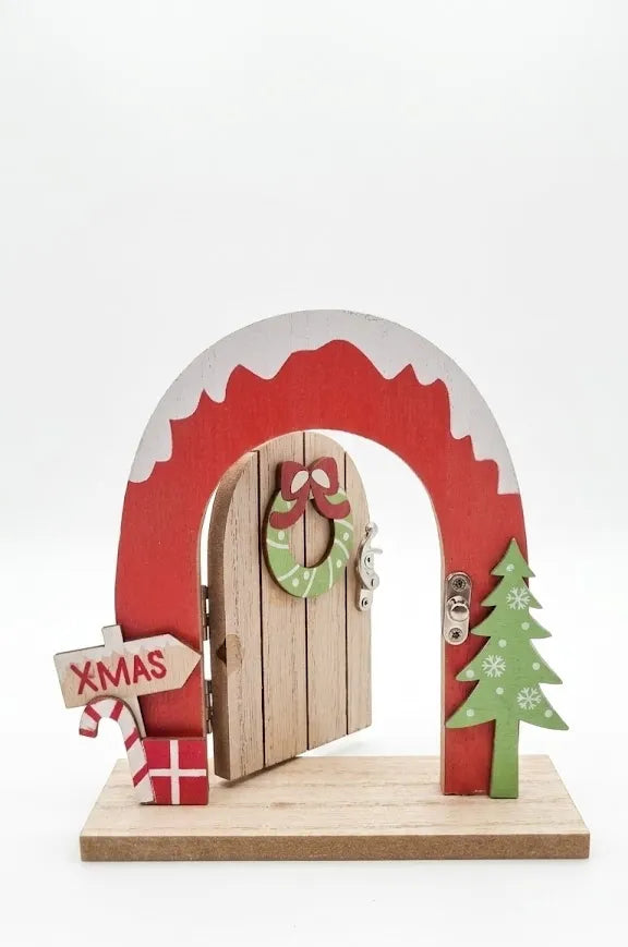 Porta degli Elfi di Natale in Legno – Decorazione Natalizia