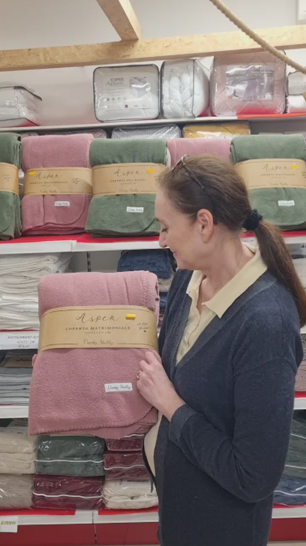 video presentazione coperta matrimoniale rosa 