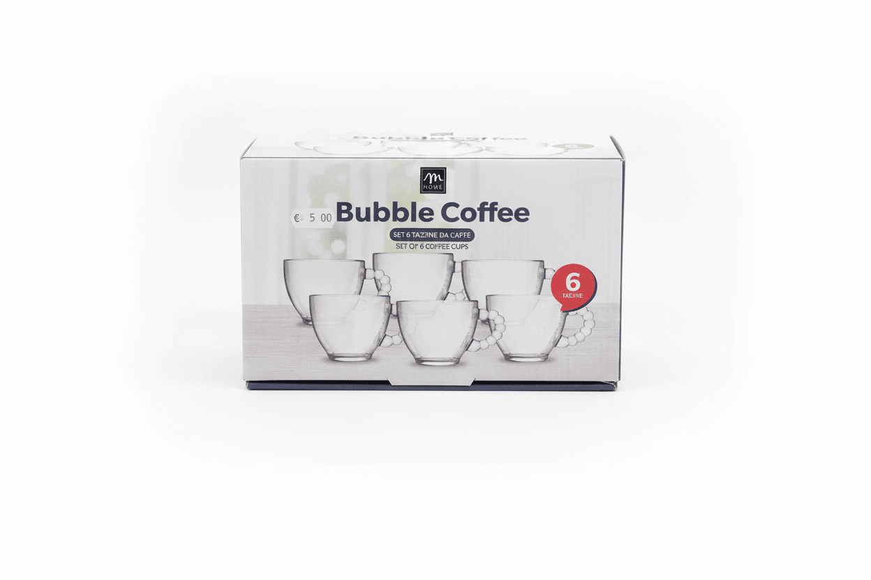 Set 6 Tazze da Caffè in Vetro bubble Coffee - Punto Casa