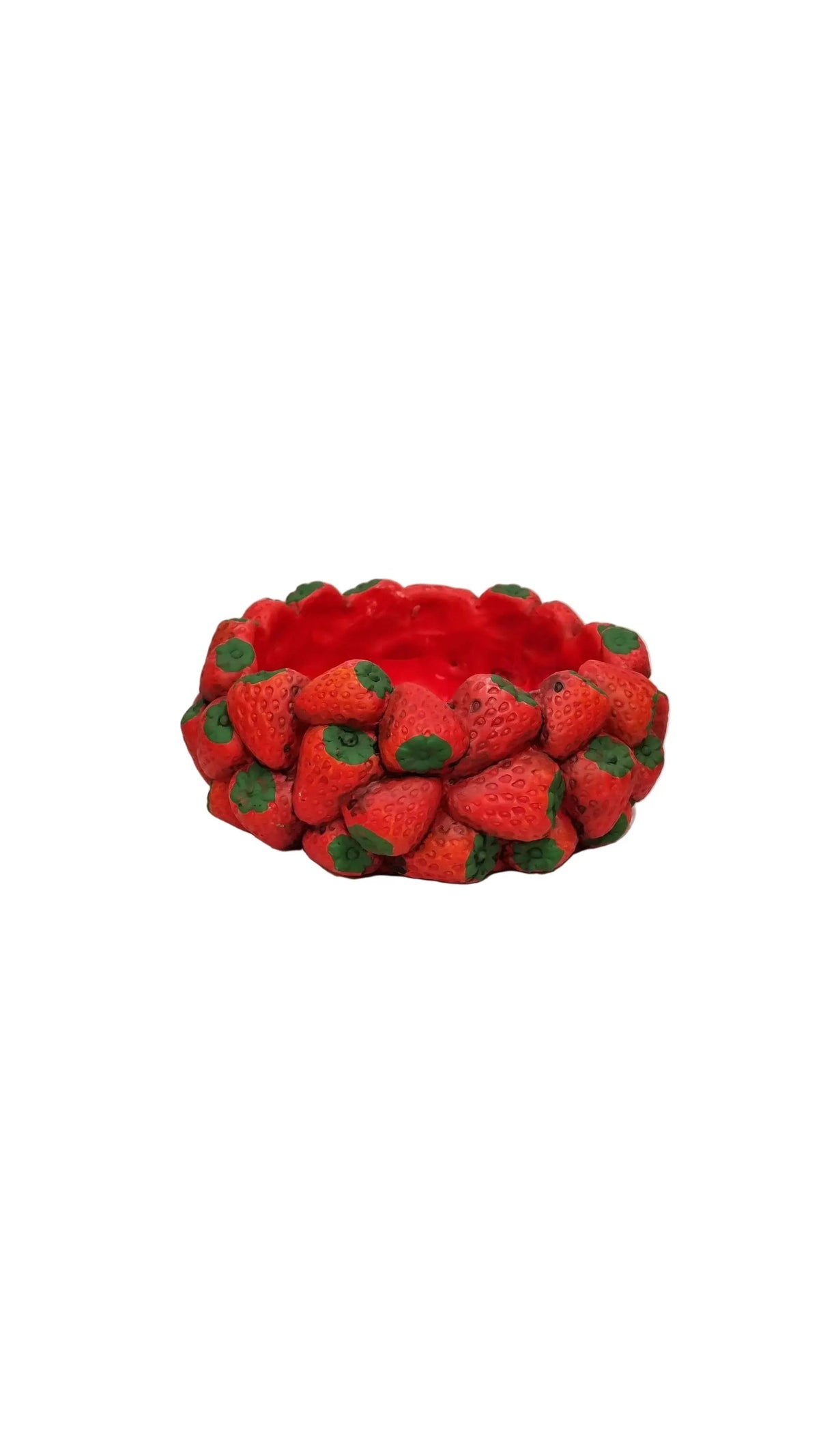 Vaso decorativo a forma di fragole, ideale per cucina o soggiorno, con dettagli realistici e colori vivaci